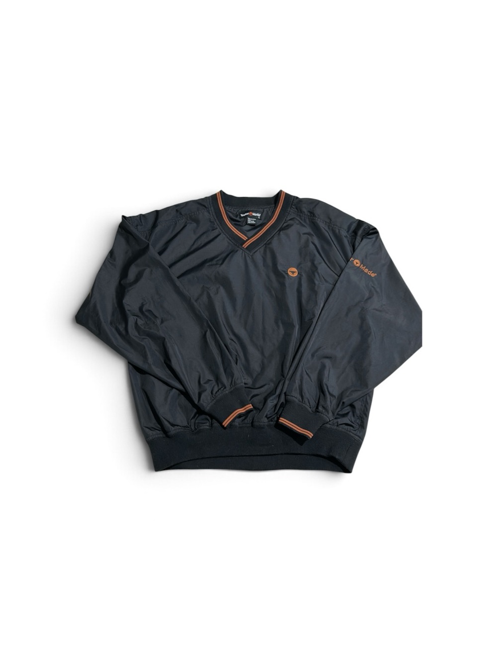 Vintage-TaylorMade Black Windbreaker Pullover with Orange Accents
